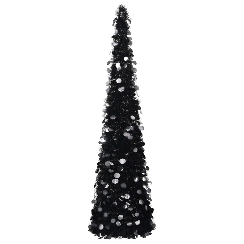 Vidaxl Árbol De Navidad Artificial Emergente Pet Negro 150 Cm_0