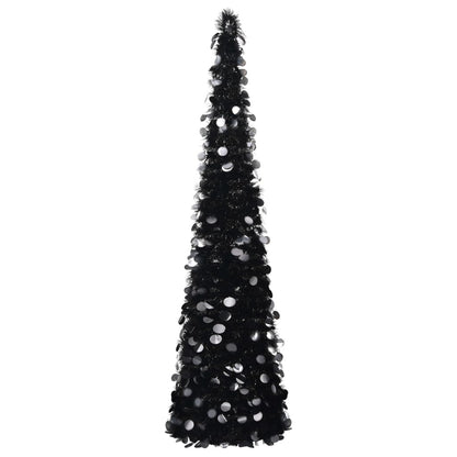 Vidaxl Árbol De Navidad Artificial Emergente Pet Negro 150 Cm_0