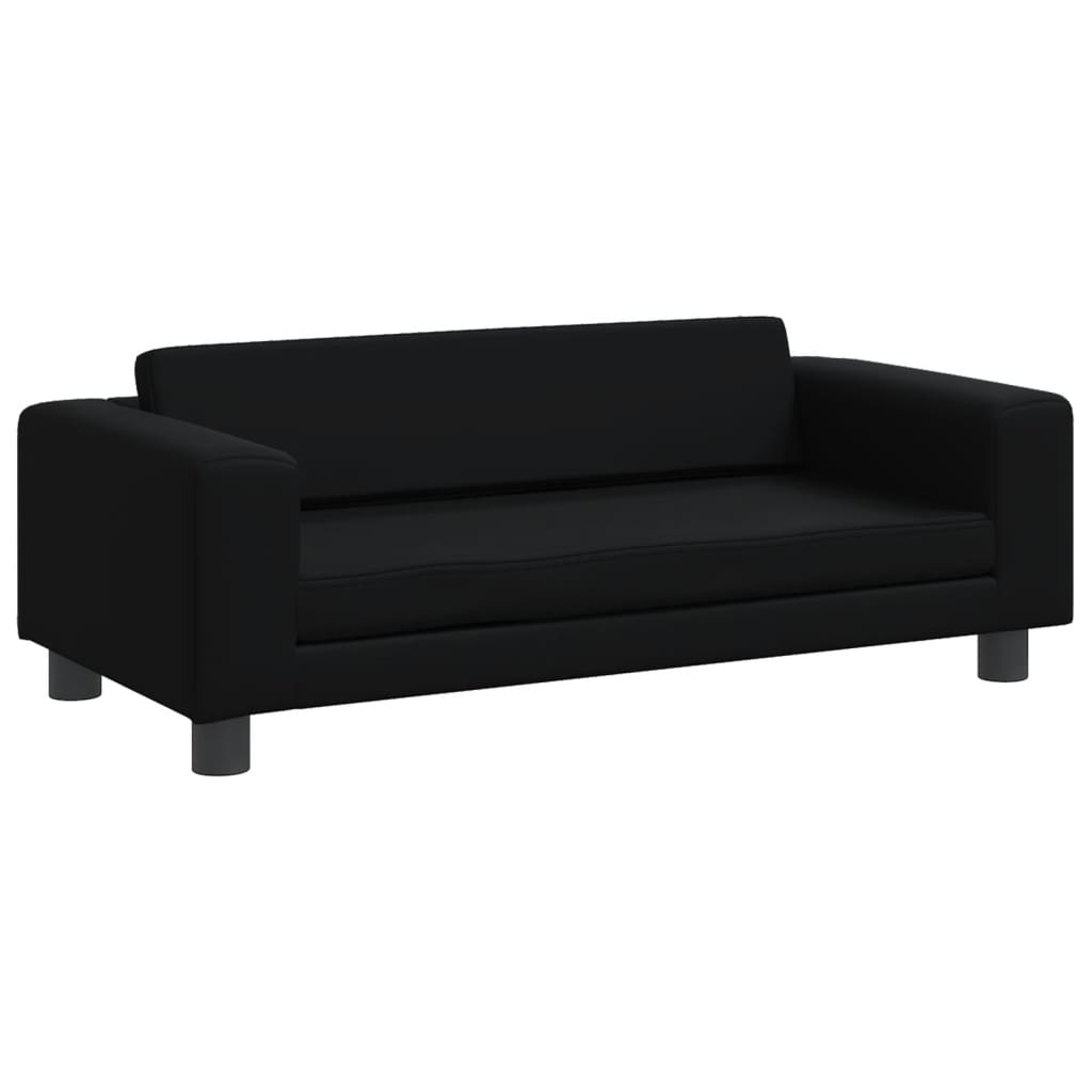 Cama De Perros Con Extensión Cuero Sintético Negro 100x50x30 Cm / Vetonek_0