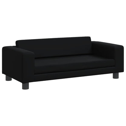 Cama De Perros Con Extensión Cuero Sintético Negro 100x50x30 Cm / Vetonek_0