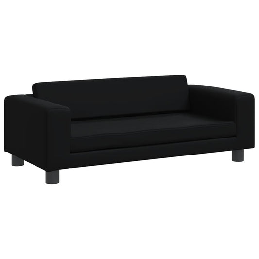 Cama De Perros Con Extensión Cuero Sintético Negro 100x50x30 Cm / Vetonek_0