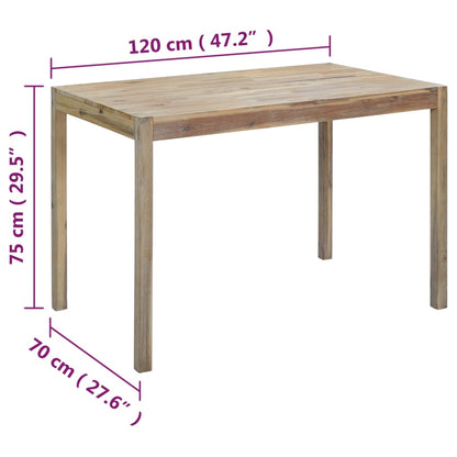 Mesa De Comedor De Madera Maciza De Acacia 120x70x75 Cm_4