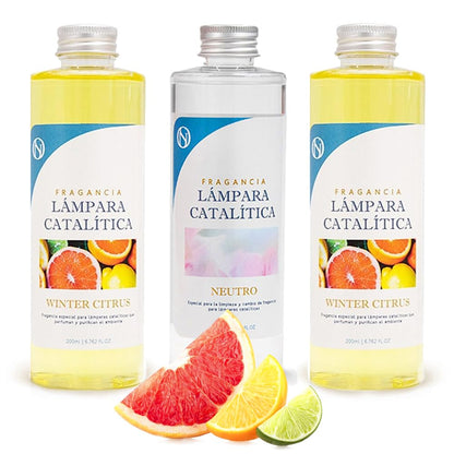 Pack Ahorro 3x Fragancias Para Lámpara Catalítica: 2 Aromas Winter Citrus 500ml + Limpiador Neutro 200ml_0