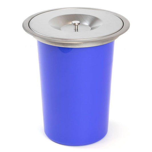 Cubo Integrable En Encimera 8l Tapa Acero Inox Azul