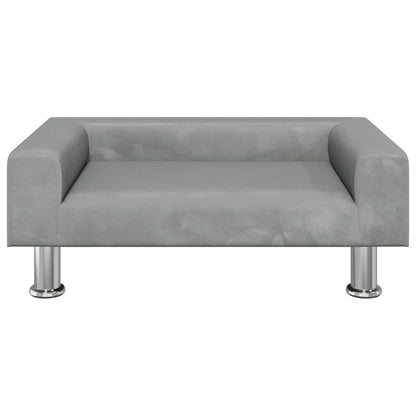 Cama Para Perros De Terciopelo Gris Claro 70x45x26,5 Cm / Vetonek_1