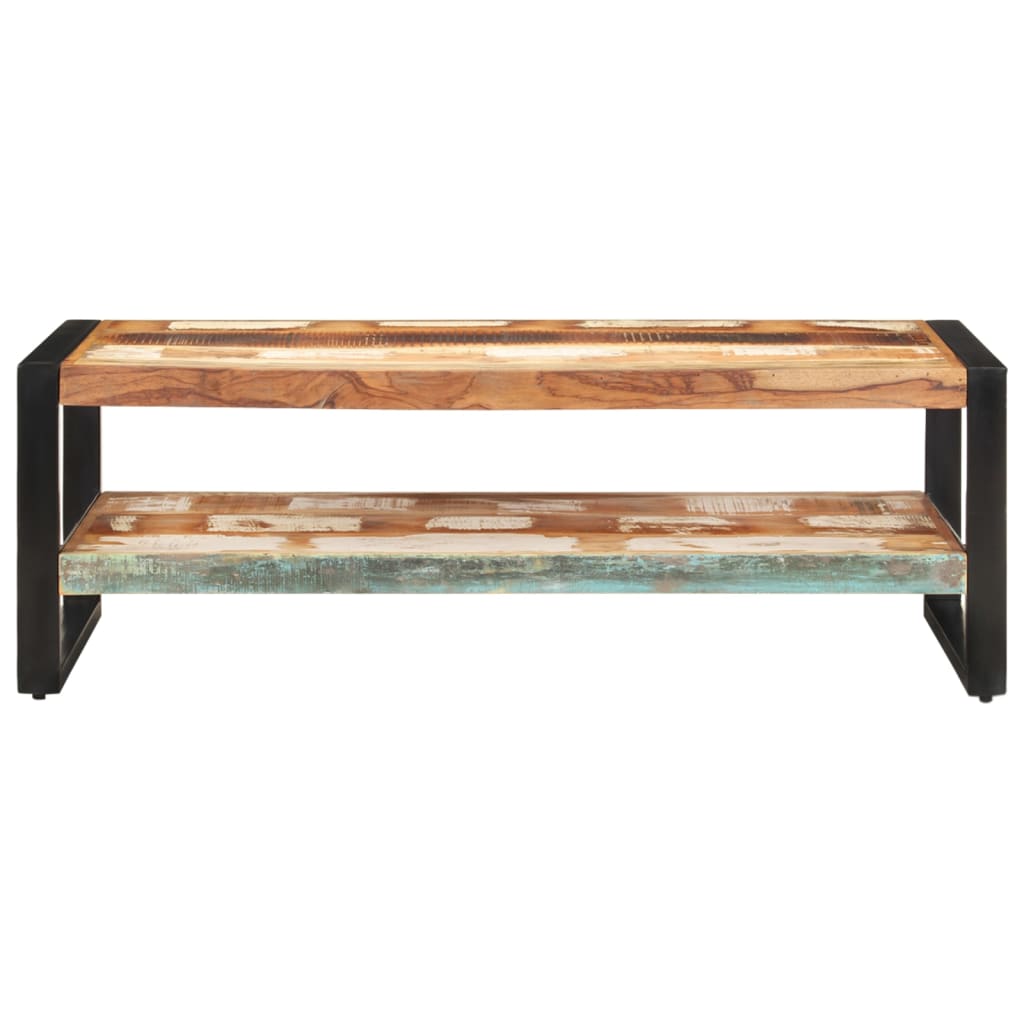 Mesa De Centro Madera Maciza Reciclada 120x60x40 Cm_0
