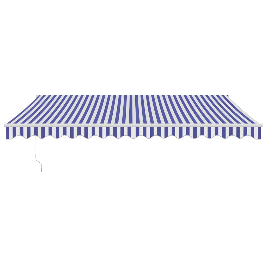 Toldo Retráctil Aluminio Y Tela Azul Y Blanco 4x3 M_2
