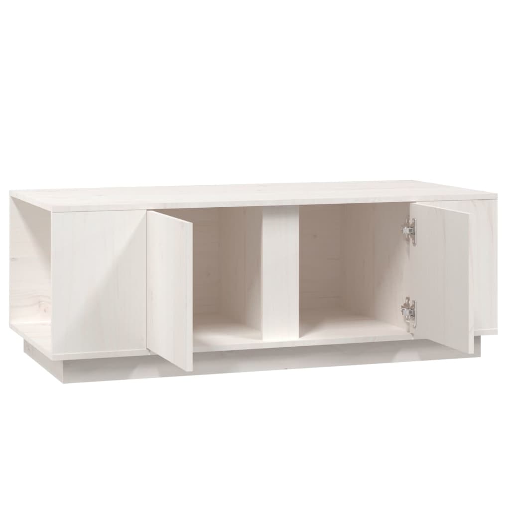 Mesa De Centro De Madera Maciza De Pino Blanco 110x50x40 Cm_4