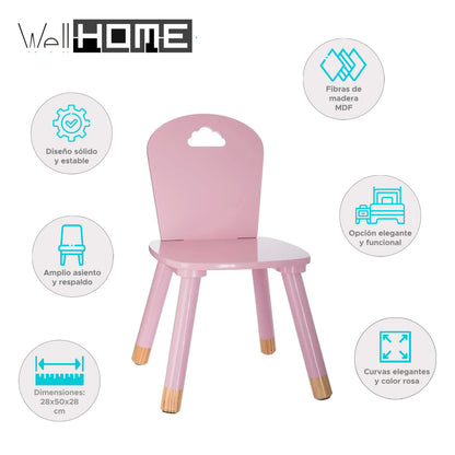 Wellhome Silla Para Niños Rosa_1