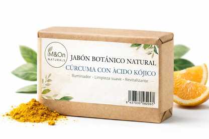 Jabón Sólido De Cúrcuma Y Ácido Kójico 100 G | Iluminador Y Unificador Del Tono | M&on Naturals_0