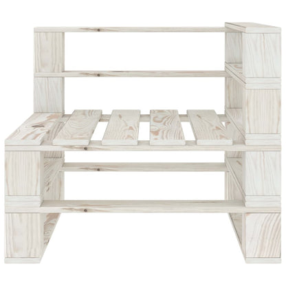 Vidaxl Juego De Muebles De Palés Para Jardín 7 Piezas Madera Blanco_5