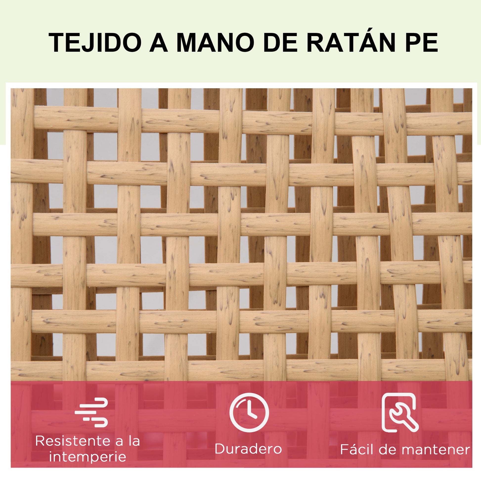 Outsunny Conjunto De 2 Tumbonas De Jardín Exterior De Ratán 200x65x31 Cm Natural_5