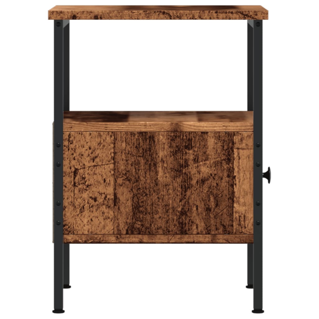 Mesita De Noche Madera De Ingeniería Envejecida 34x36x50 Cm_4
