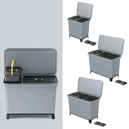 Sistema Clasificador De Reciclaje 2x10l Color Gris Keden_5