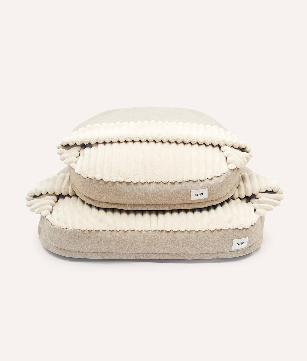 Cafide Cama Con Capucha Para Perro Con Tejido Chenilla Beige. Modelo Maso. Talla M (60x80x10 Cm)_2