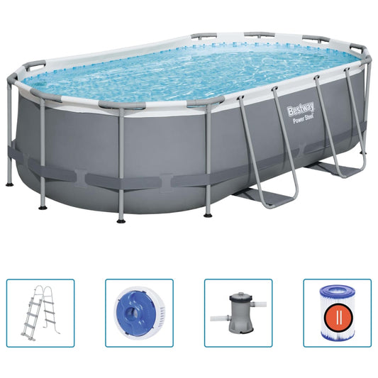 Bestway Piscina Desmontable Ovalada Power Steel 427x250x100 Cm_0