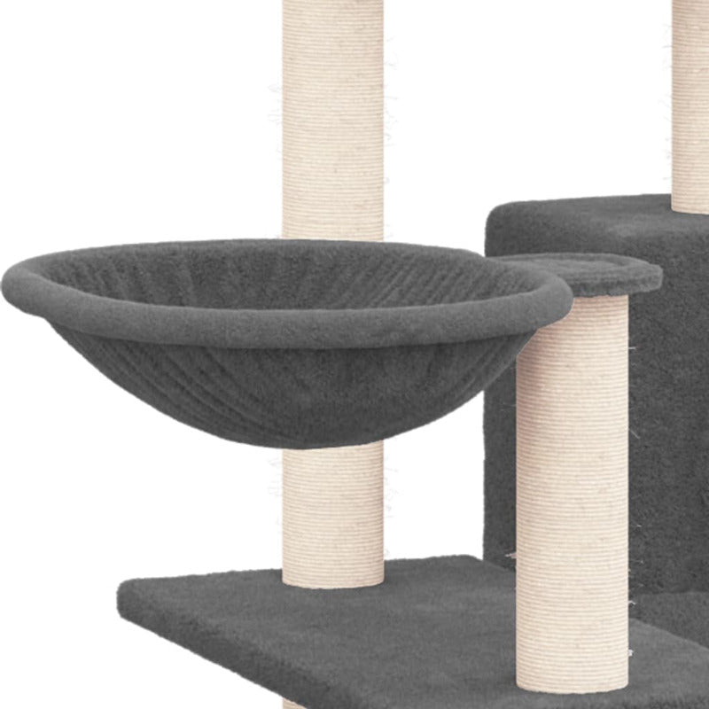 Vidaxl Rascador Para Gatos Con Postes De Sisal Gris Oscuro 82 Cm_5