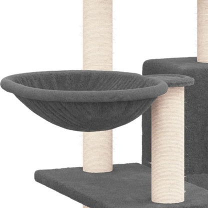 Vidaxl Rascador Para Gatos Con Postes De Sisal Gris Oscuro 82 Cm_5
