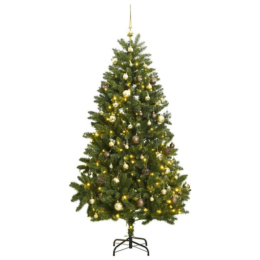 Vidaxl Árbol De Navidad Artificial Con Bisagras 300 Led Y Bolas 300 Cm_0