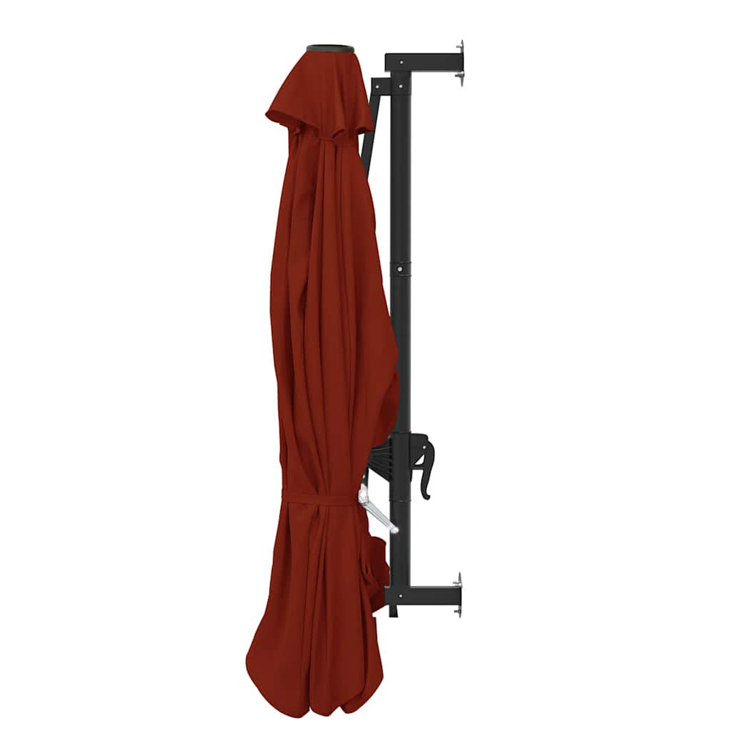 Vidaxl Sombrilla De Pared Con Palo De Metal Terracota 300 Cm_4
