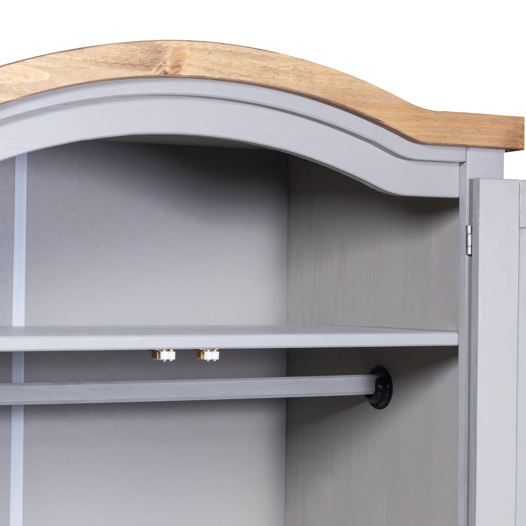 Armario Madera De Pino Mexicano Estilo Corona Gris 2 Puertas_3