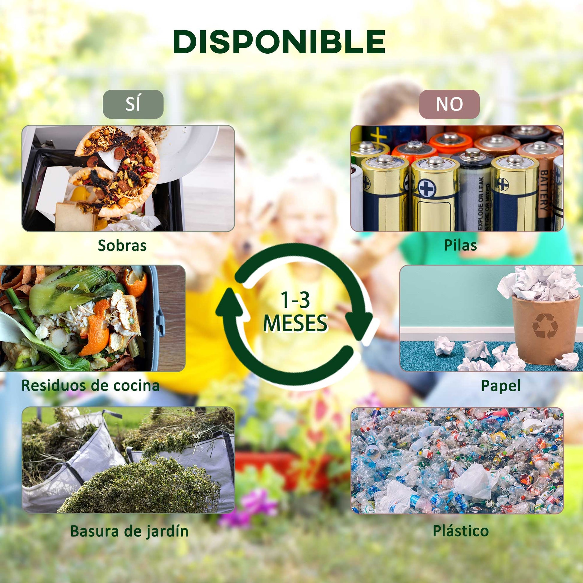 Outsunny Compostador Giratorio 130l De Doble Cámara 67x60x77 Cm Negro_5