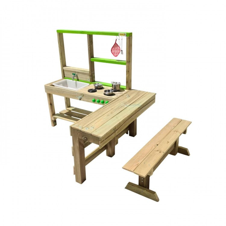 Cocinita Infantil De Madera Para Exterior Masgames Spicy Delicious.