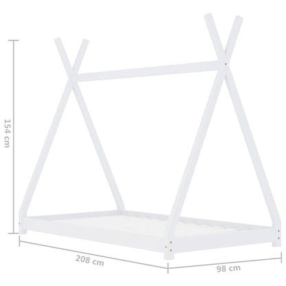 Vidaxl Estructura De Cama Infantil Madera Maciza Pino Blanca 90x200 Cm_2