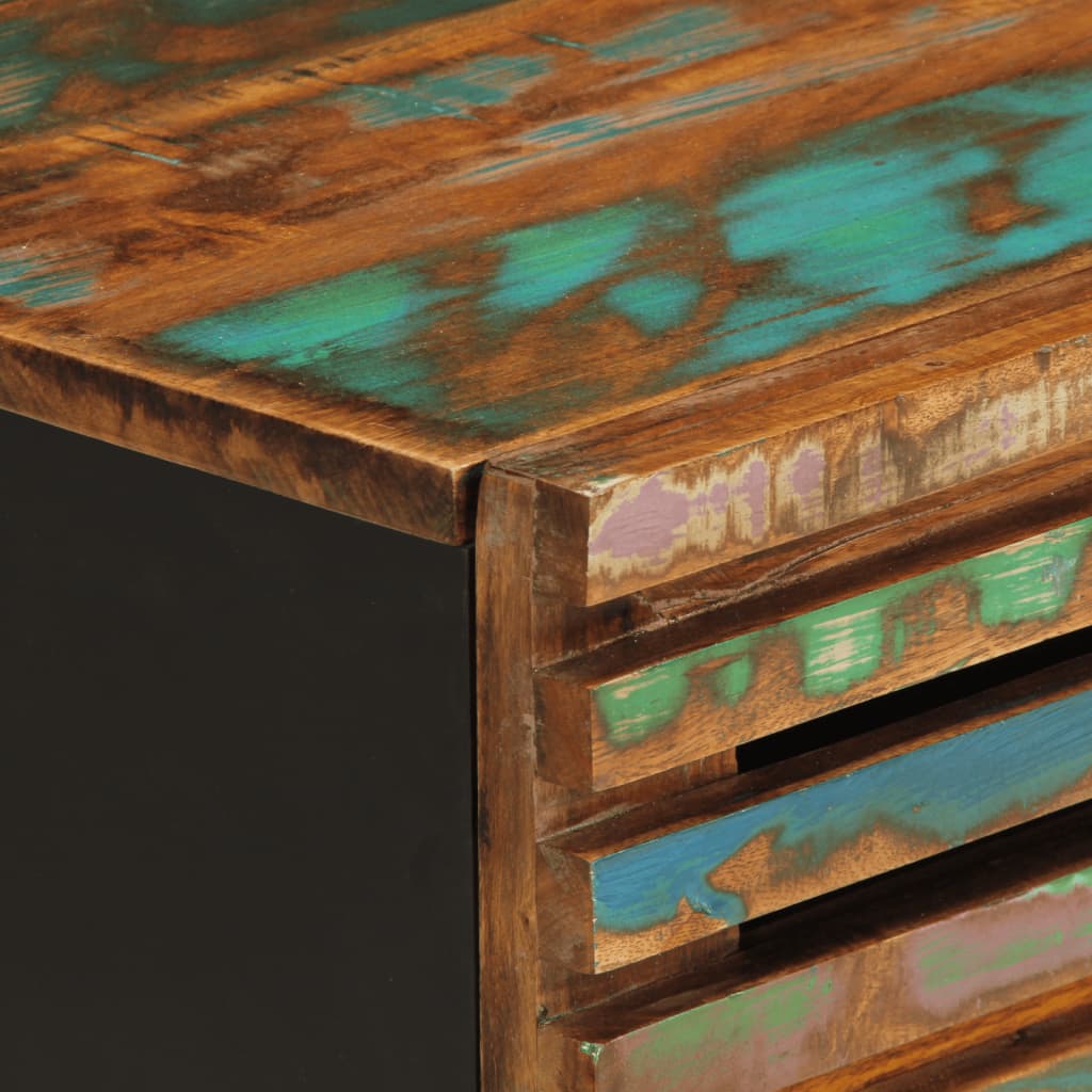 Mesita De Noche De Madera Maciza Reciclada 40x34x46 Cm_4