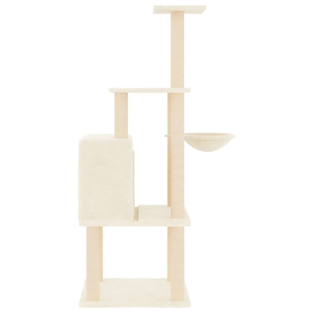Vidaxl Rascador Para Gatos Con Postes De Sisal Color Crema 132 Cm_3