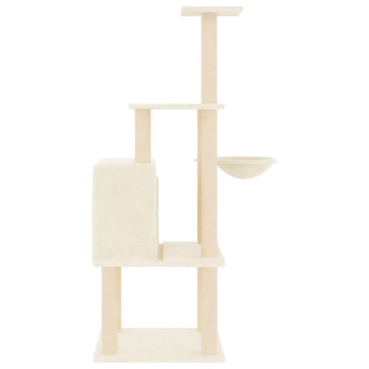 Vidaxl Rascador Para Gatos Con Postes De Sisal Color Crema 132 Cm_3