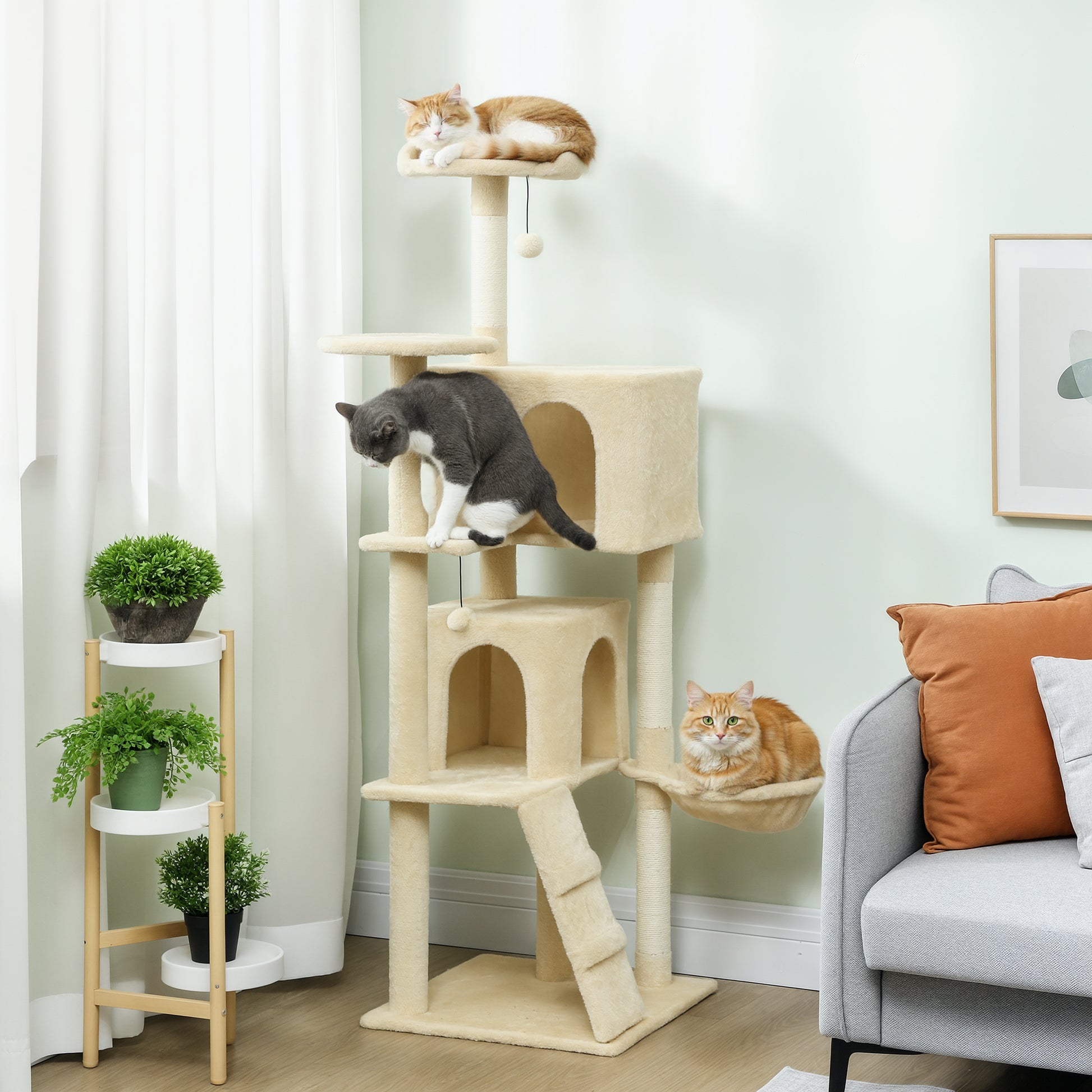 Pawhut Árbol Rascador Para Gatos_1