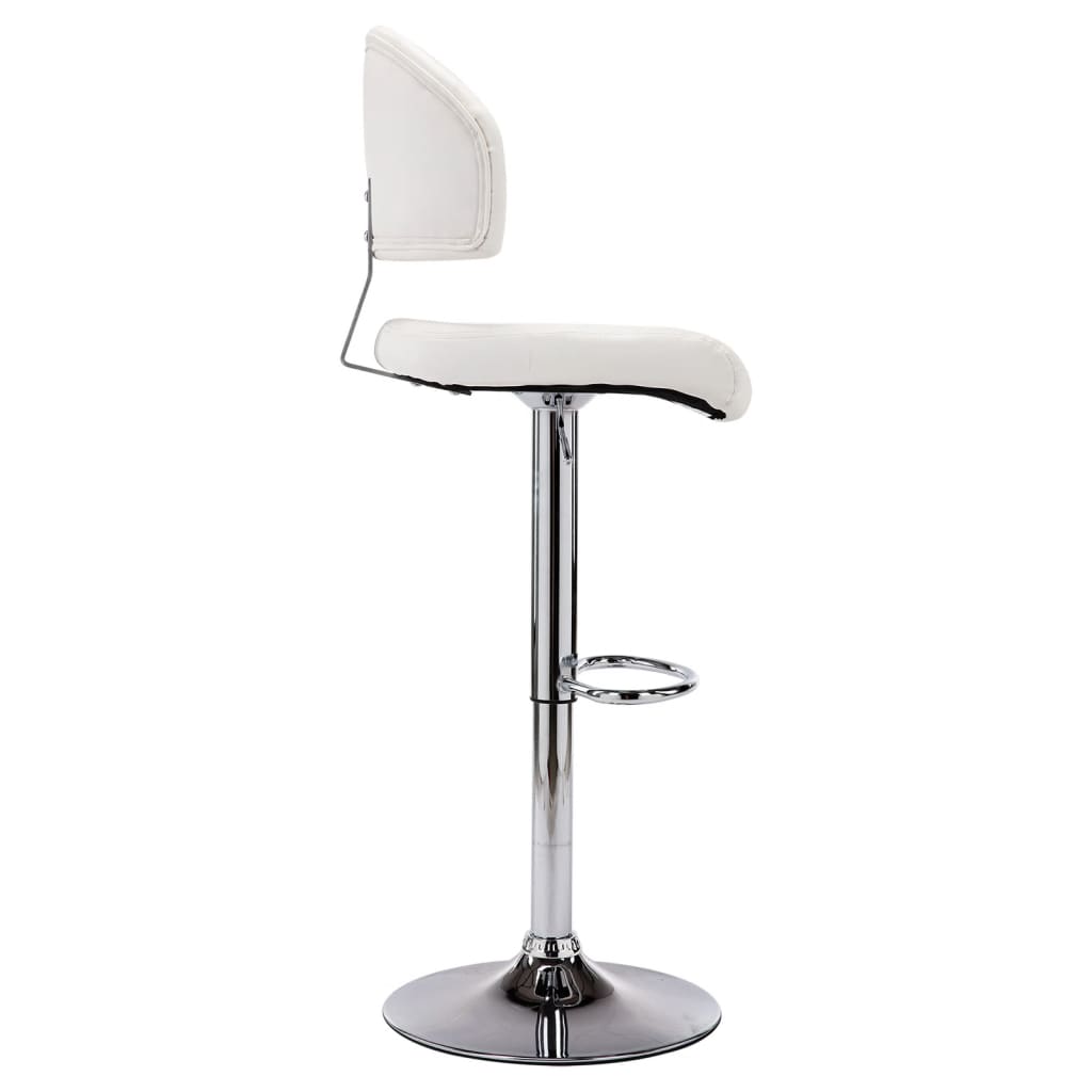 Taburete De Cocina Cuero Sintético Blanco_2