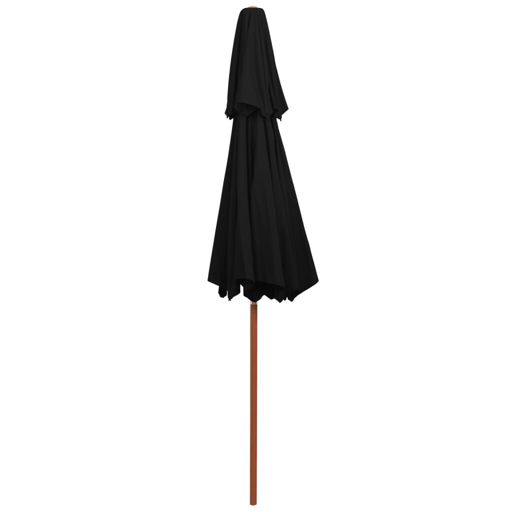 Vidaxl Sombrilla De Dos Niveles Palo De Madera Negra 270 Cm_3