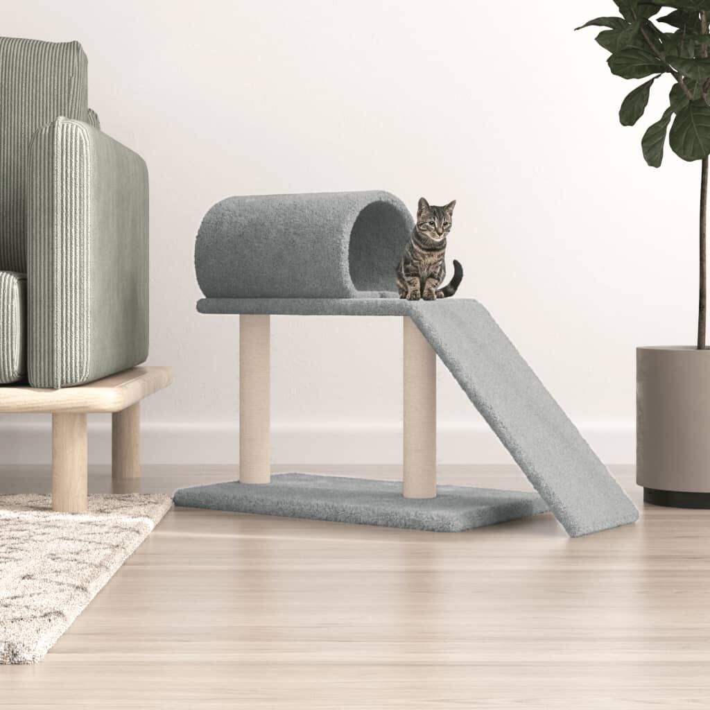 Vidaxl Rascador Para Gatos Con Túnel Y Escalera Gris Claro 55,5 Cm_1