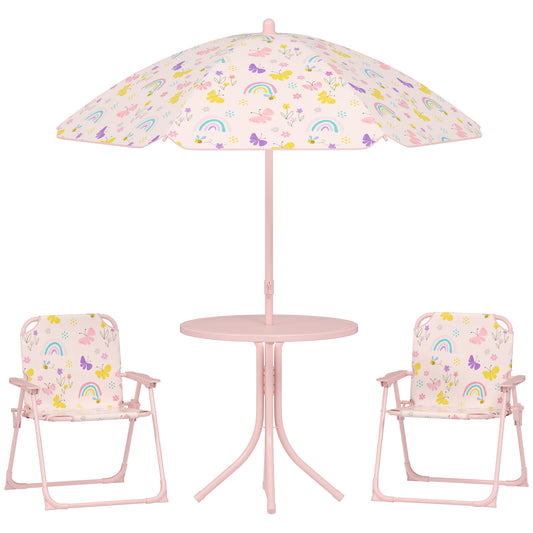 Aiyaplay Conjunto De Mesa Y Sillas Infantil De Jardín De 4 Piezas Rosa_0
