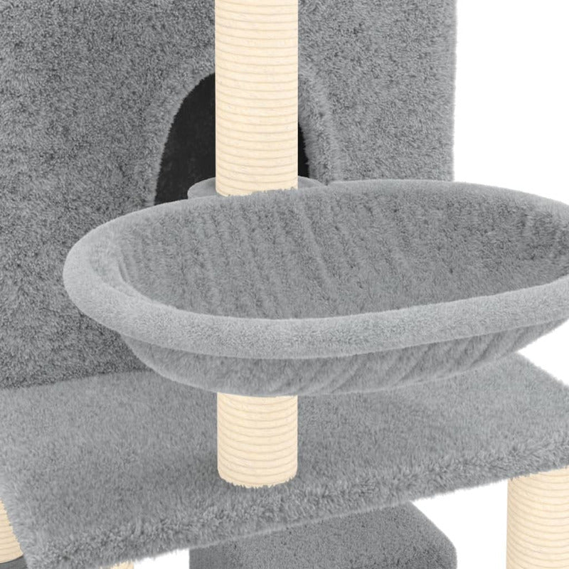 Vidaxl Rascador Para Gatos Con Postes De Sisal Gris Claro 180 Cm_5