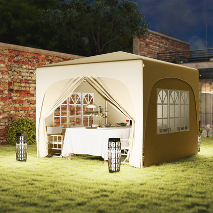 Outsunny Carpa Plegable Gazabo 3x3 M Con Paneles Laterales Upf50+ Arena_3