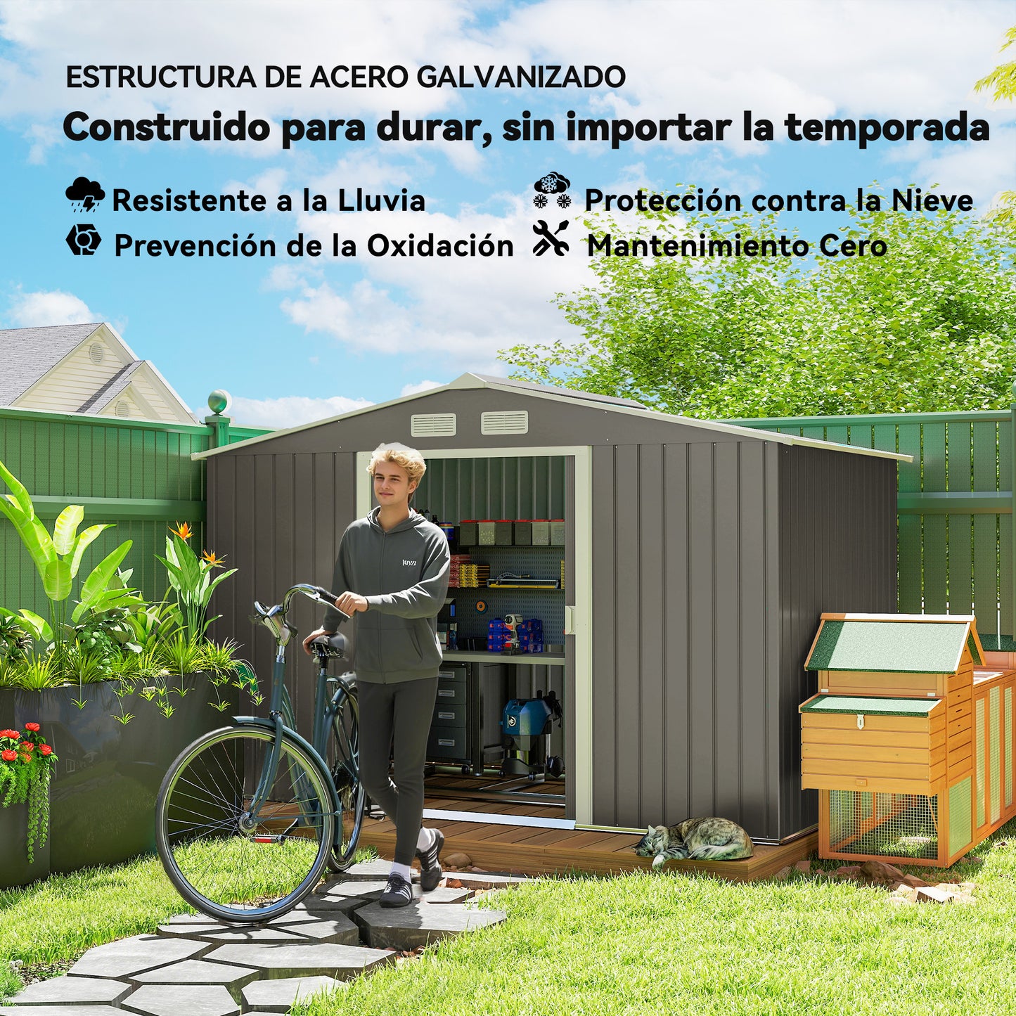 Outsunny Caseta De Jardín Exterior 4_3