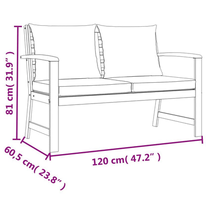 Vidaxl Juego Comedor De Jardín 4 Pzas Con Cojines Madera Maciza Acacia_2