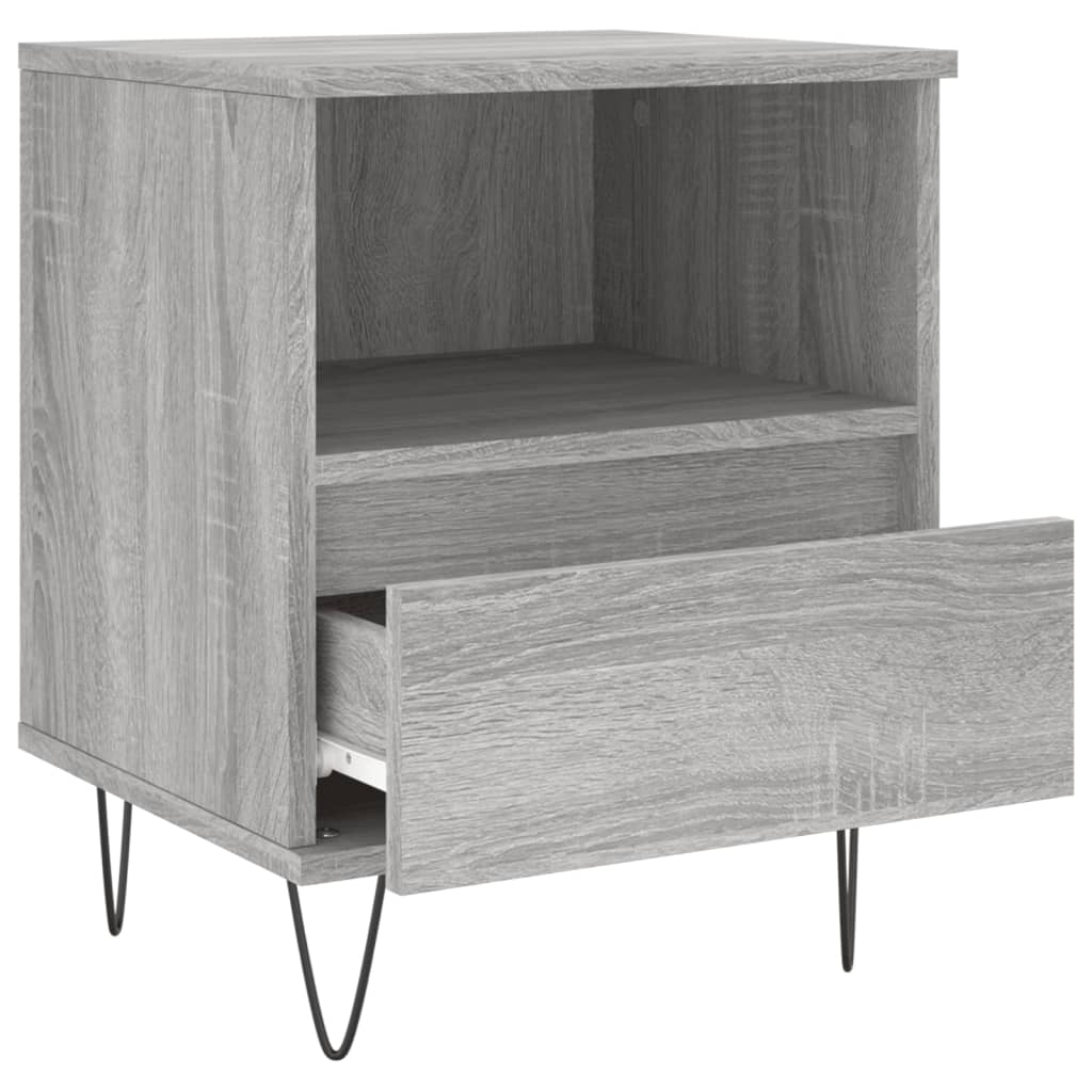 Mesita De Noche Madera De Ingeniería Gris Sonoma 40x35x50 Cm_3