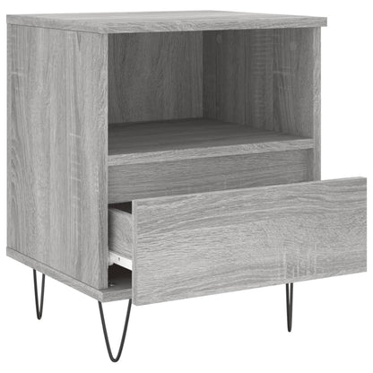 Mesita De Noche Madera De Ingeniería Gris Sonoma 40x35x50 Cm_3