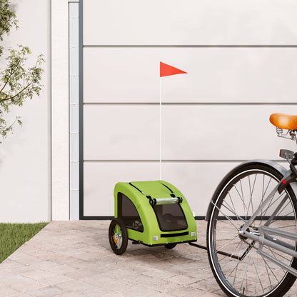 Remolque De Bicicleta Mascotas Hierro Tela Oxford Verde_1