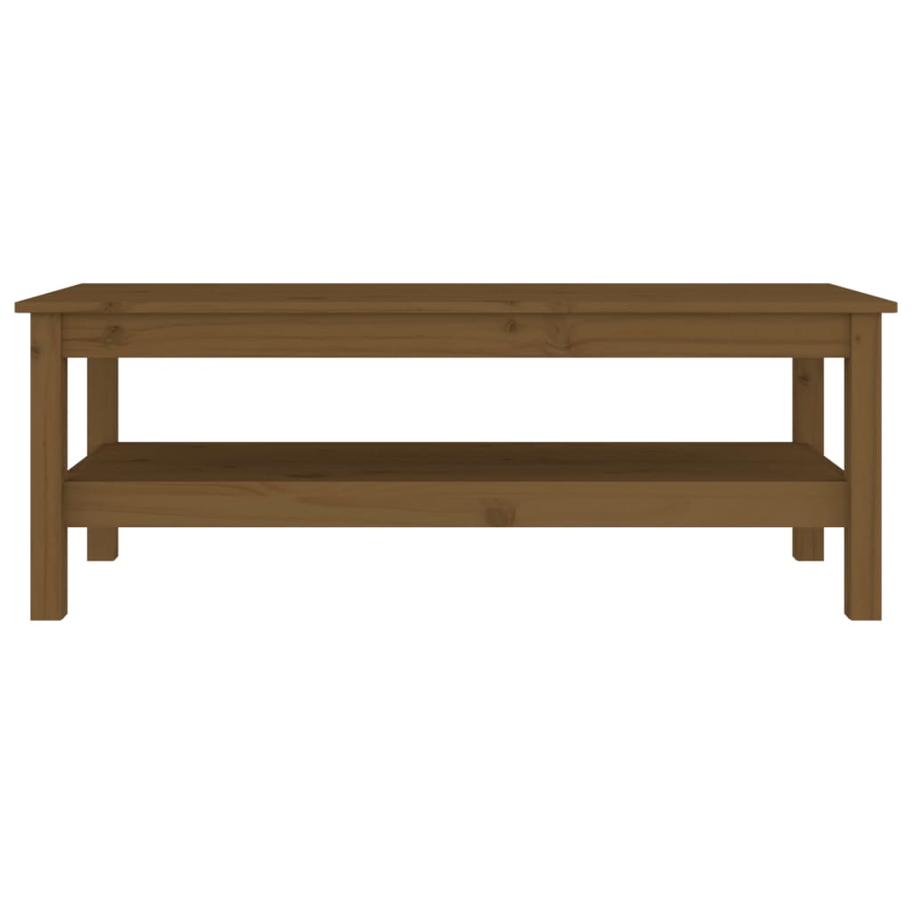 Mesa De Centro Madera Maciza De Pino Marrón Miel 110x50x40 Cm_1