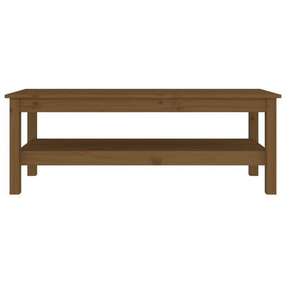 Mesa De Centro Madera Maciza De Pino Marrón Miel 110x50x40 Cm_1