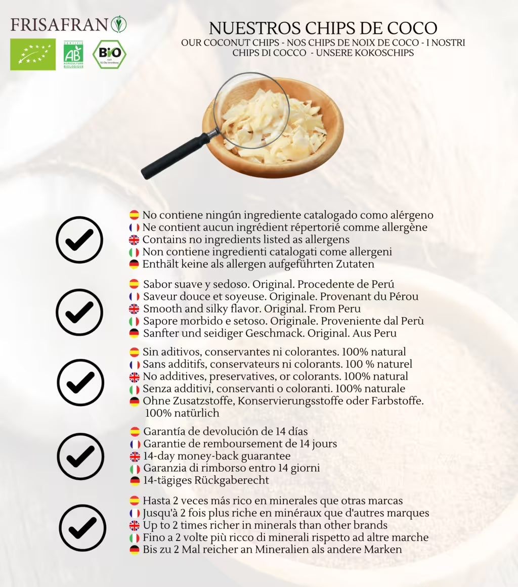 Chips De Coco Ecológicos | Deshidratados | Frisafran 1 Kg_4