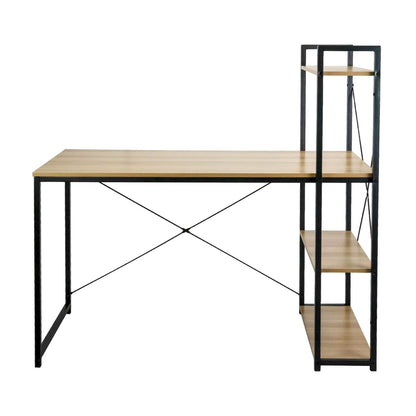 Escritorio Metálico Con Estantería 3 Baldas De Madera Ozra 120x160x70cm 7house_2