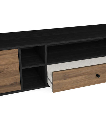 Mueble Para Televisión Modelo Rolan 2 Puertas 1 Cajón Acabado Nogal/bocamina, 180cm(anch_4
