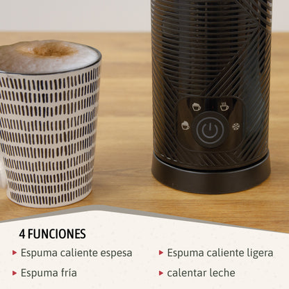 Briebe Elegance Espumador Leche Eléctrico Calentador Espuma Fría/caliente 130ml Leche Caliente 300ml, Mf1172blk, Negro_2