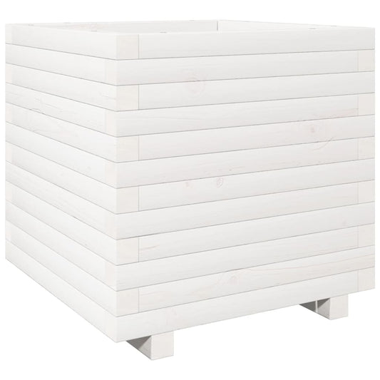 Jardinera Madera Maciza De Pino Blanco 50x50x49,5 Cm_0